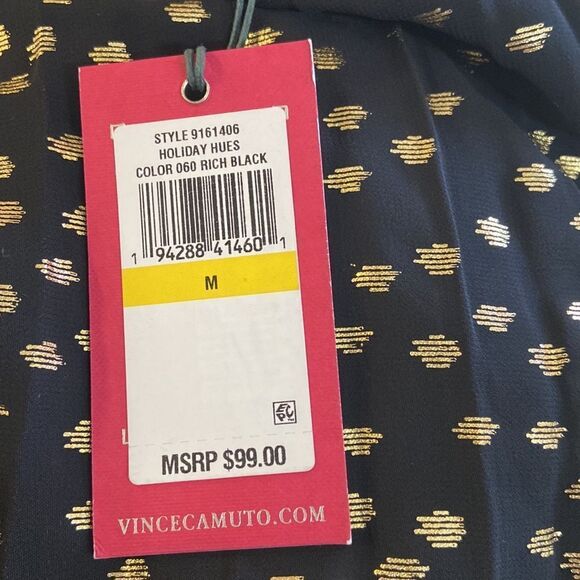 Vince Camuto Pleated Chiffon Foil Dot Maxi Skirt - Picture 10 of 10